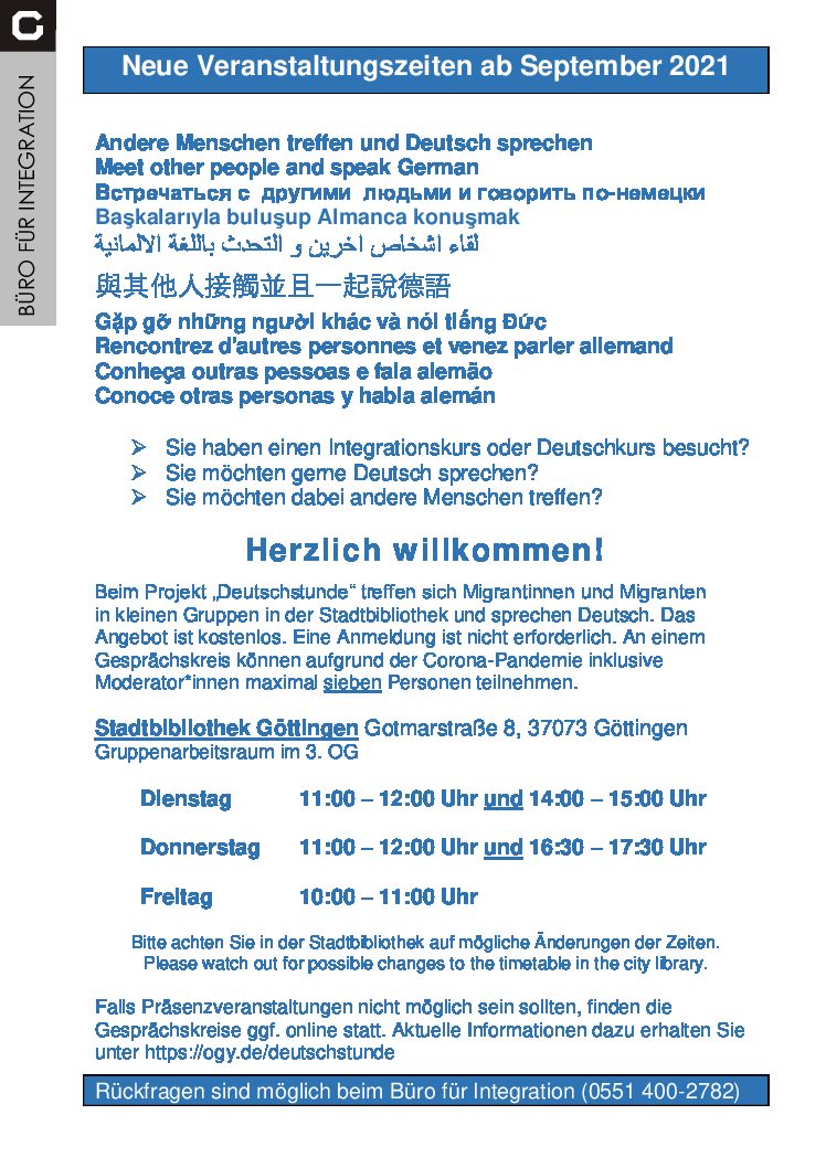 Wiederaufnahme der „Deutschstunde“ in der Stadtbibliothek Göttingen